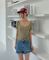 エンビーUネックTシャツ/Envy U-neck T-shirt (3color)