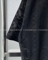 SIメッシュショートスリーブシャツカーディガン / SI mesh short-sleeved shirt cardigan (2 colors)