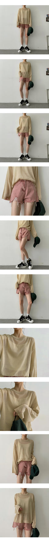 ホッキーラウンドサマー長袖ニット / Hokey Round Summer Long-Sleeved Knitwear