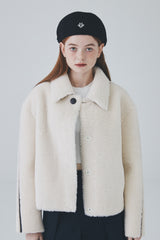 ビーガンレザーラインファージャケット / Vegan Leather Line Fur Jacket