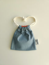 Two tone string pouch - skyblue gray S