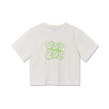 Graffiti Crop T-Shirts Cream