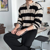LMN Twisted Open Carriage Single Collar Knitwear (4 colors)