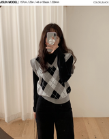 クラシックアーガイルニットベスト (7color) (6615062020214)