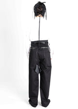 Raw Edge Elastic Pants