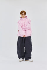 SOFT LIGHT HOODED JACKET - NAVY/BABY PINK