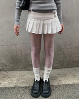 Button pleated skirt pants