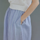 ストライプ シャーリング スカート / Stripe shirring skirt