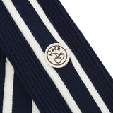 LINE POINT HIGH NECK KNIT ZIP UP [NAVY]