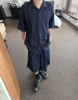 No.0273 denim string half SHIRT