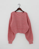 ウールバルーンVネックニット / Wool balloon V-neck knit (5color)