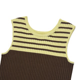 スモールチェリーストライプニットベスト / SMALL CHERRY STRIPE KNIT VEST [BROWN]