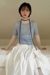 string knit scarf - navy