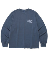 ピグメントセラーロゴ LS Tシャツ ブルー(CV2ESUT552A)