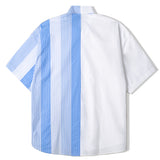 SOLID & MULTI STRIPE HALF SHIRT BLUE (6566875070582)