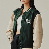 エッセンシャルロゴバーシティジャケット / ESSENTIAL LOGO VARSITY JACKET_GREEN