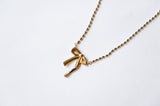 [MADE] リボンボールドネックレス (14k gold plated)