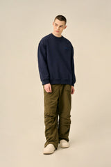 LETTERING LOGO BASIC SWEATSHIRT - NAVY