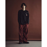 サイドシャーリングダブルストラップパンツ / SIDE SHIRRING DOUBLE STRAP PANTS_RD