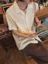 fair stripe open shirt (2 color)