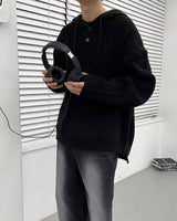 オーバーサイズフィットフードウォーマーニット/Oversized fit hooded warmer knitwear (2 colors)
