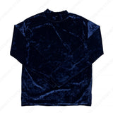 CRベルベットモックネックロングスリーブシャツ/CR Velvet Mock-neck Long-Sleeved Shirt (4 colors)