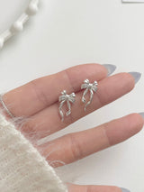[シルバー925]リボンフリルピアス