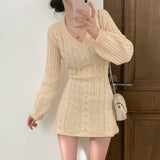 [4color]twisted knit dress