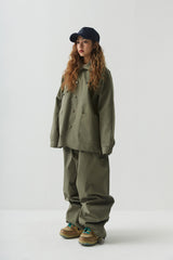 ロゴカラーコットンベーシックジャケット/BSR2223FWJK065 LOGO COLLAR COTTON BASIC JACKET KHAKI