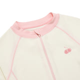 スモールチェリージップアップラッシュガード / SMALL CHERRY ZIP-UP RASHGUARD [IVORY]