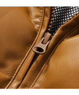 TL Synthetic Leather Duck Down Short Padding (Brown)