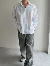 back button slit shirt(2colors)