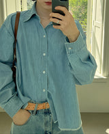 クロップデニムシャツ / crop denim shirt