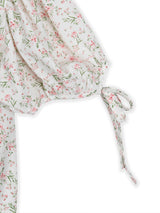 フローラルフリルピンクボタンブラウス / Floral Frill Pink Button Blouse