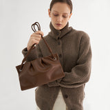 PLEATS SHOULDER BAG MINI_BROWN
