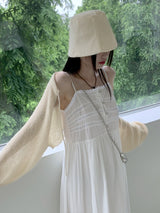 夏 ベーシック ストリング リボン クロップド ボレロ カーディガン/[6 colors] Honey Summer Basic String Ribbon Cropped Bolero Cardigan