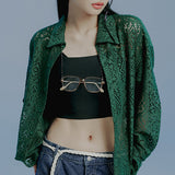 パンチングニットウェスタンシャツ / PUNCHING KNIT WESTERN SHIRT_GREEN