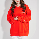 Oversize Back Line Sweat shirt Red (6600736243830)
