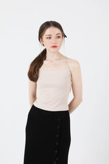 バックスリットクロップスリーブレス / Back Slit Crop Sleeveless Beige