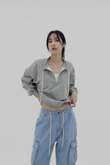 ストリグハーフジップアップスウェットシャツ/String Half Zip Up Sweatshirt (3color)