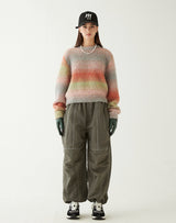 グラデーションクロップセーター/GRADATION CROP SWEATER PINK ORANGE