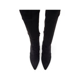 Thigh High Heel Boots(Suede Black)