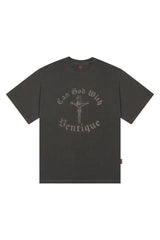 VENTIQUE ピグメントジーザス半袖Tシャツ