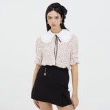 レースビッグカラーフラワーブラウス / LACE BIG COLLAR FLOWER BLOUSE _ WHITE