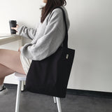 Twill simple line bag - black