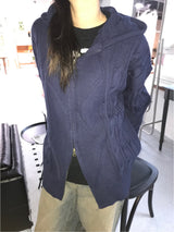 Corbin knit hood zip up