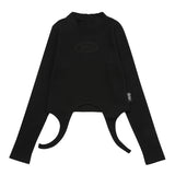 ブラックヘムバリエーションロングスリーブTシャツ