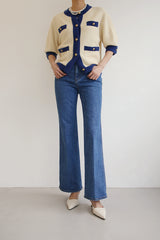 スパンロングブーツカットデニムパンツ / SAND BLUE JEANS / SPAN LONG BOOTSCUT DENIM PANTS
