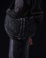 Washed Denim Shoulder Bag (Black)