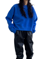 エンボスクロップドスウェット / Emboss Cropped Sweat-BLUE